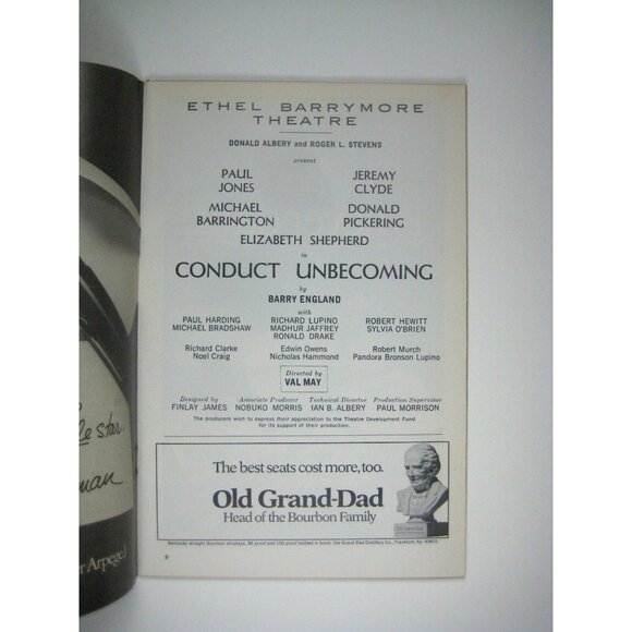 Conduct Unbecoming Playbill Barrymore Theatre 1970 Barrington Jones Clyde - Picture 3 of 8